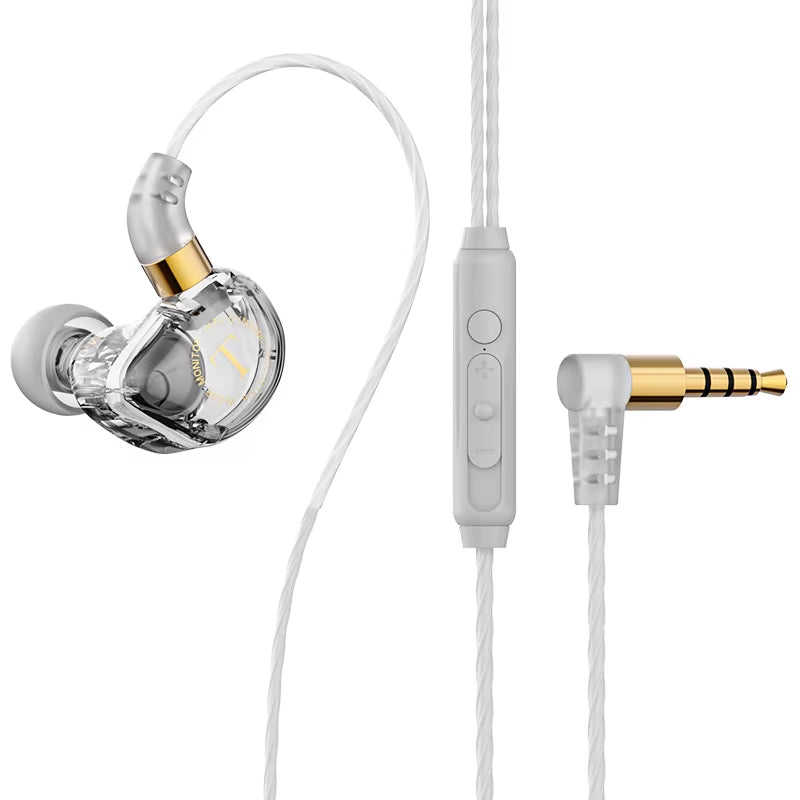 Dynamic Wired Earphones HIFI Heavy Bass Music Headset Earbuds 3.5MM in Ear with Mic Race Sport Gaming Headphone Noise Cancelling