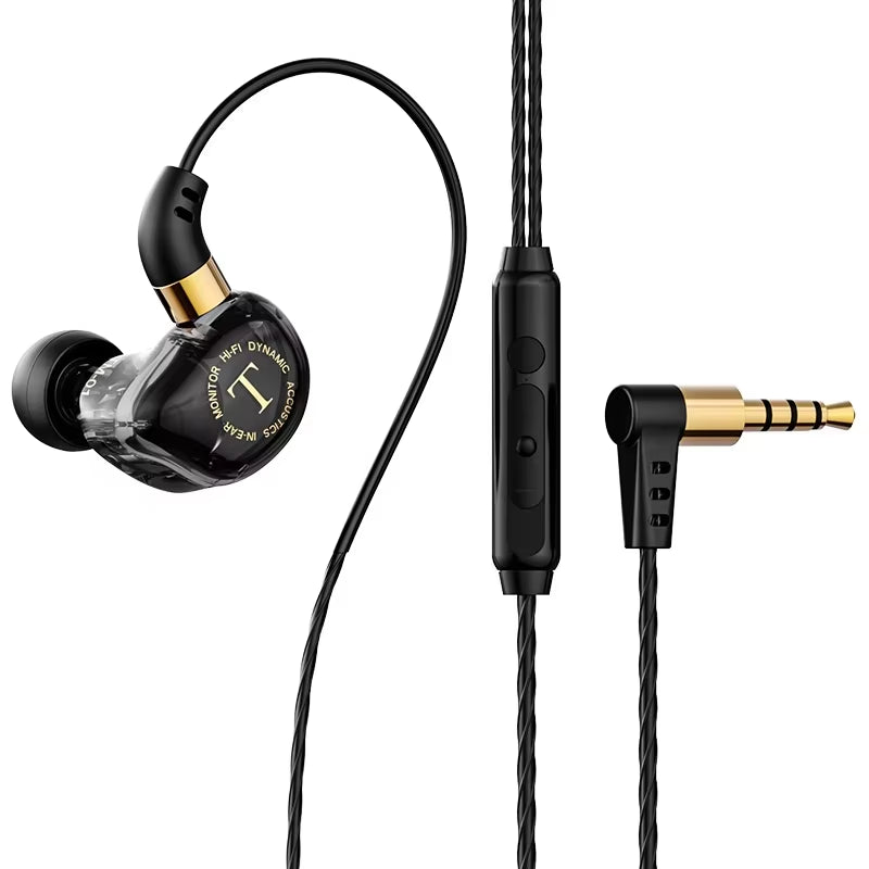 Dynamic Wired Earphones HIFI Heavy Bass Music Headset Earbuds 3.5MM in Ear with Mic Race Sport Gaming Headphone Noise Cancelling