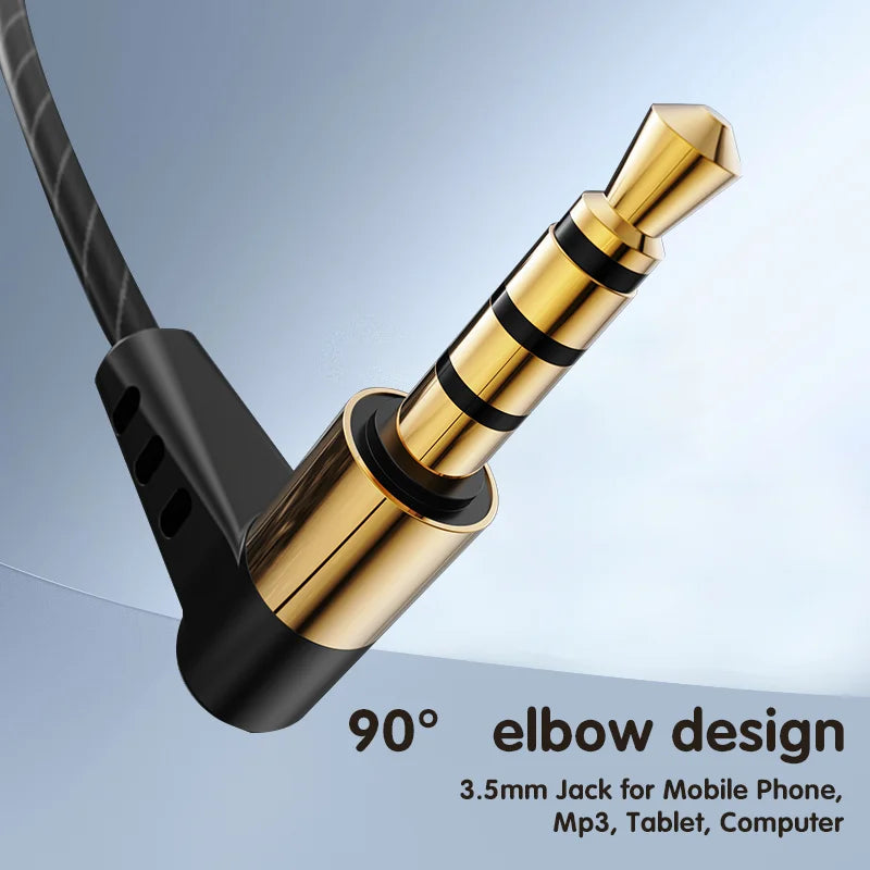 Dynamic Wired Earphones HIFI Heavy Bass Music Headset Earbuds 3.5MM in Ear with Mic Race Sport Gaming Headphone Noise Cancelling