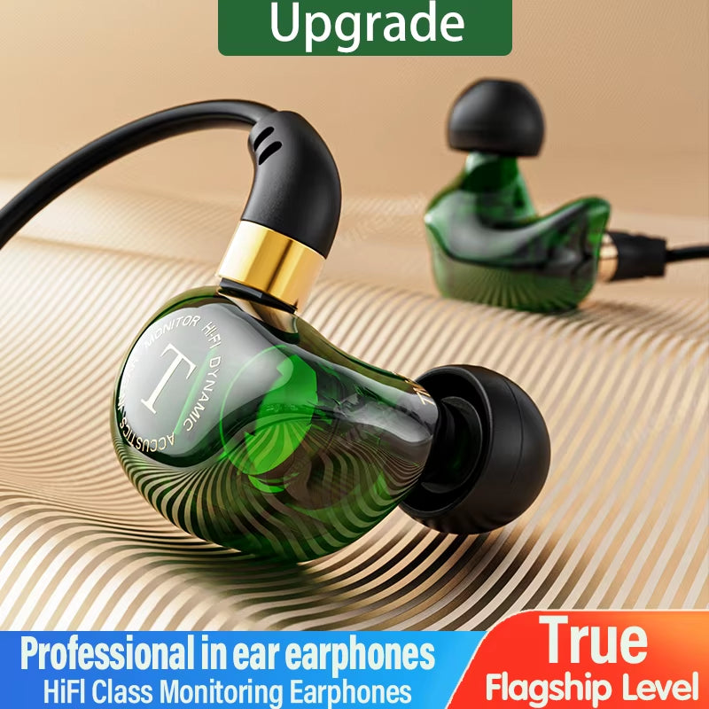 Dynamic Wired Earphones HIFI Heavy Bass Music Headset Earbuds 3.5MM in Ear with Mic Race Sport Gaming Headphone Noise Cancelling