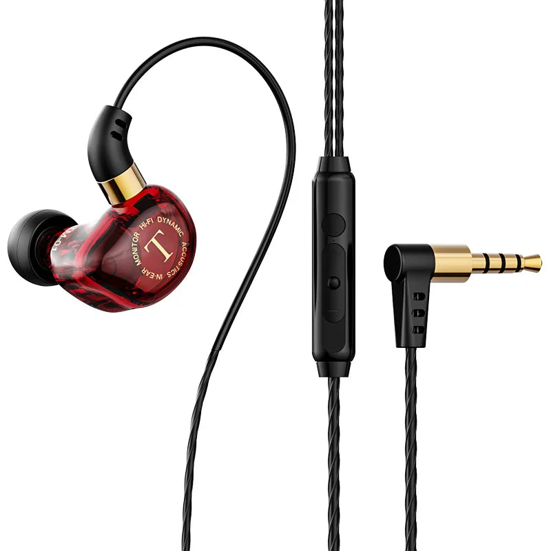 Dynamic Wired Earphones HIFI Heavy Bass Music Headset Earbuds 3.5MM in Ear with Mic Race Sport Gaming Headphone Noise Cancelling