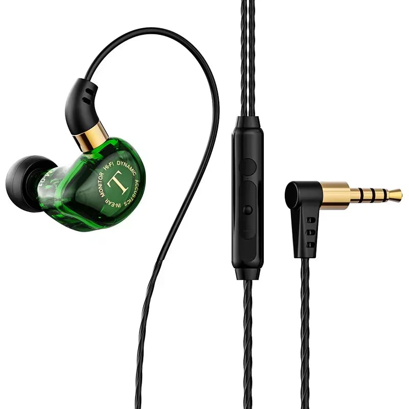 Dynamic Wired Earphones HIFI Heavy Bass Music Headset Earbuds 3.5MM in Ear with Mic Race Sport Gaming Headphone Noise Cancelling