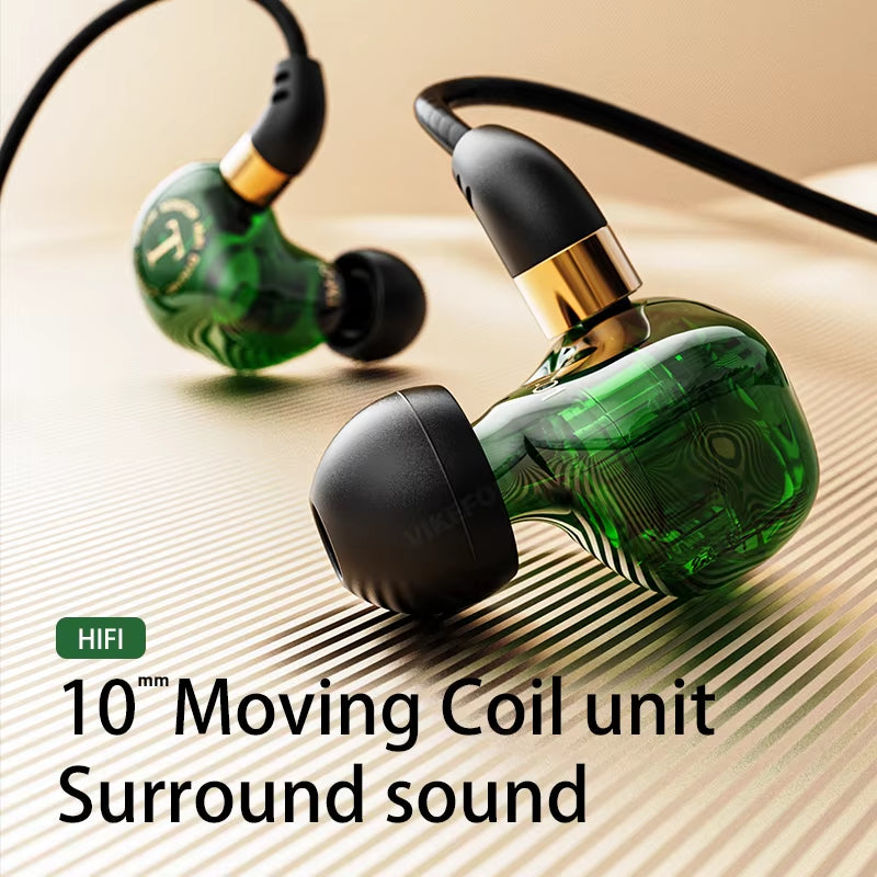 Dynamic Wired Earphones HIFI Heavy Bass Music Headset Earbuds 3.5MM in Ear with Mic Race Sport Gaming Headphone Noise Cancelling